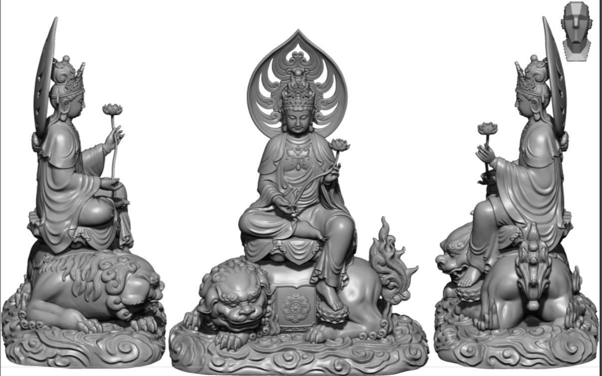 Model of 8 Buddhas for each age 3D print model_3