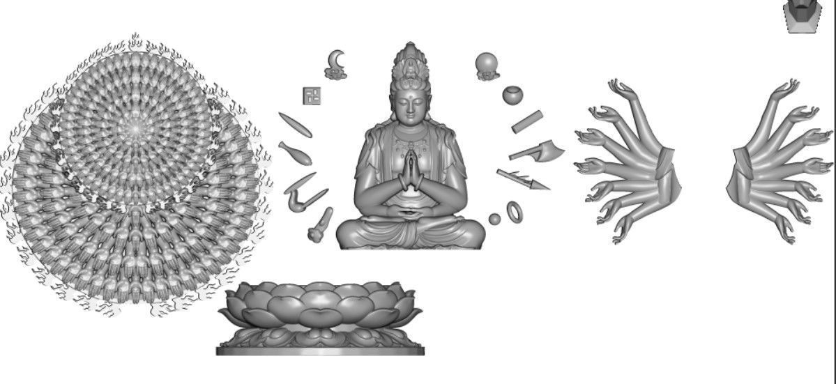 Model of 8 Buddhas for each age 3D print model_43