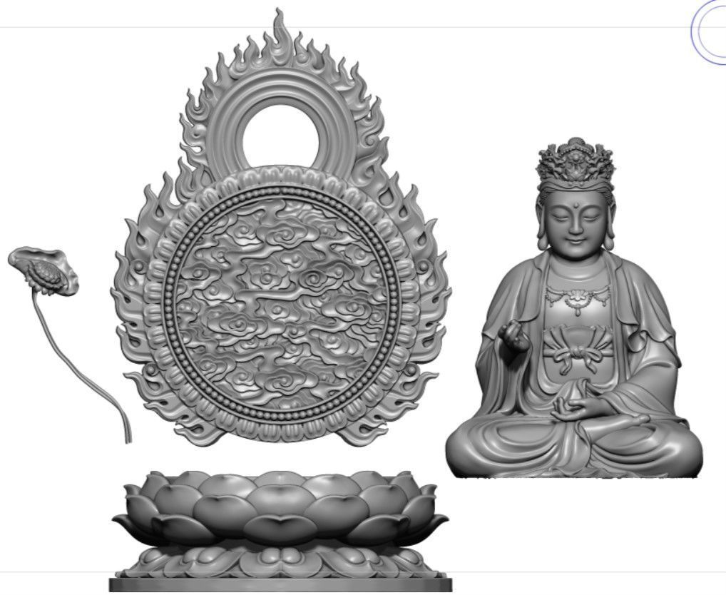 Model of 8 Buddhas for each age 3D print model_40