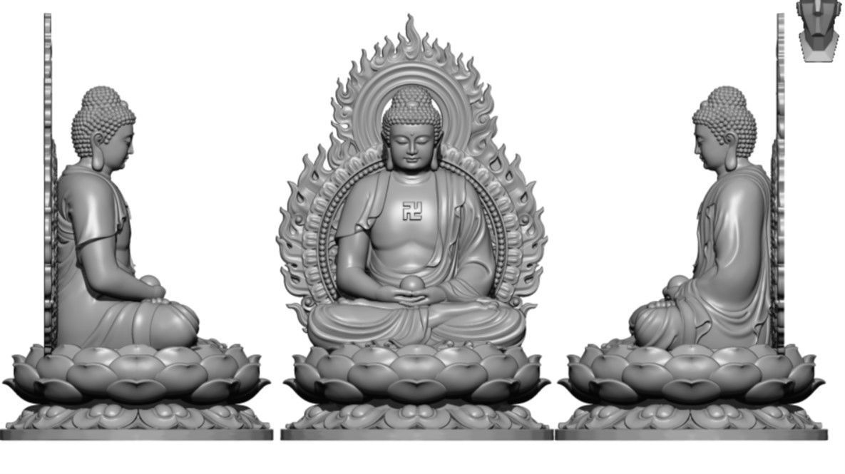 Model of 8 Buddhas for each age 3D print model_24
