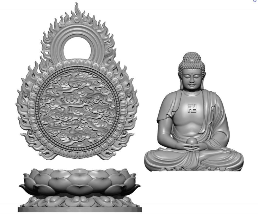 Model of 8 Buddhas for each age 3D print model_4