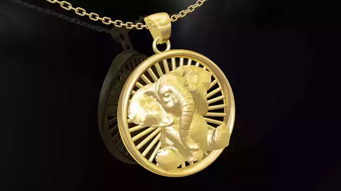 Elephants crying pendant jewelry gold 3D print model
