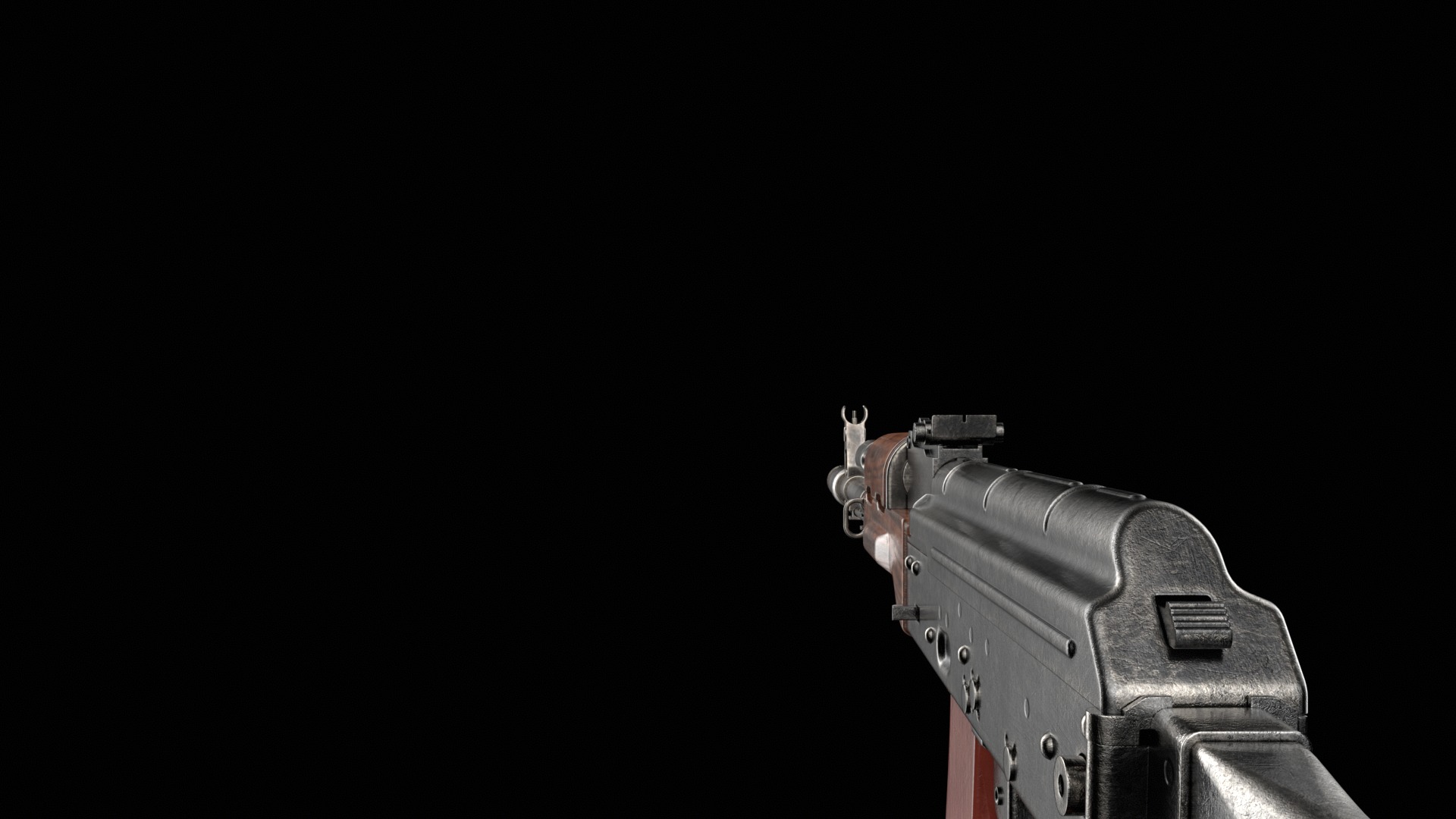 AKS-74 AKS-74N Kalashnikov Assault Rifle Game Ready Low-poly 3D model_32