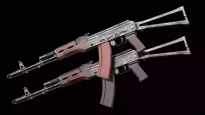 AKS-74 AKS-74N Kalashnikov Assault Rifle Game Ready Low-poly 3D model