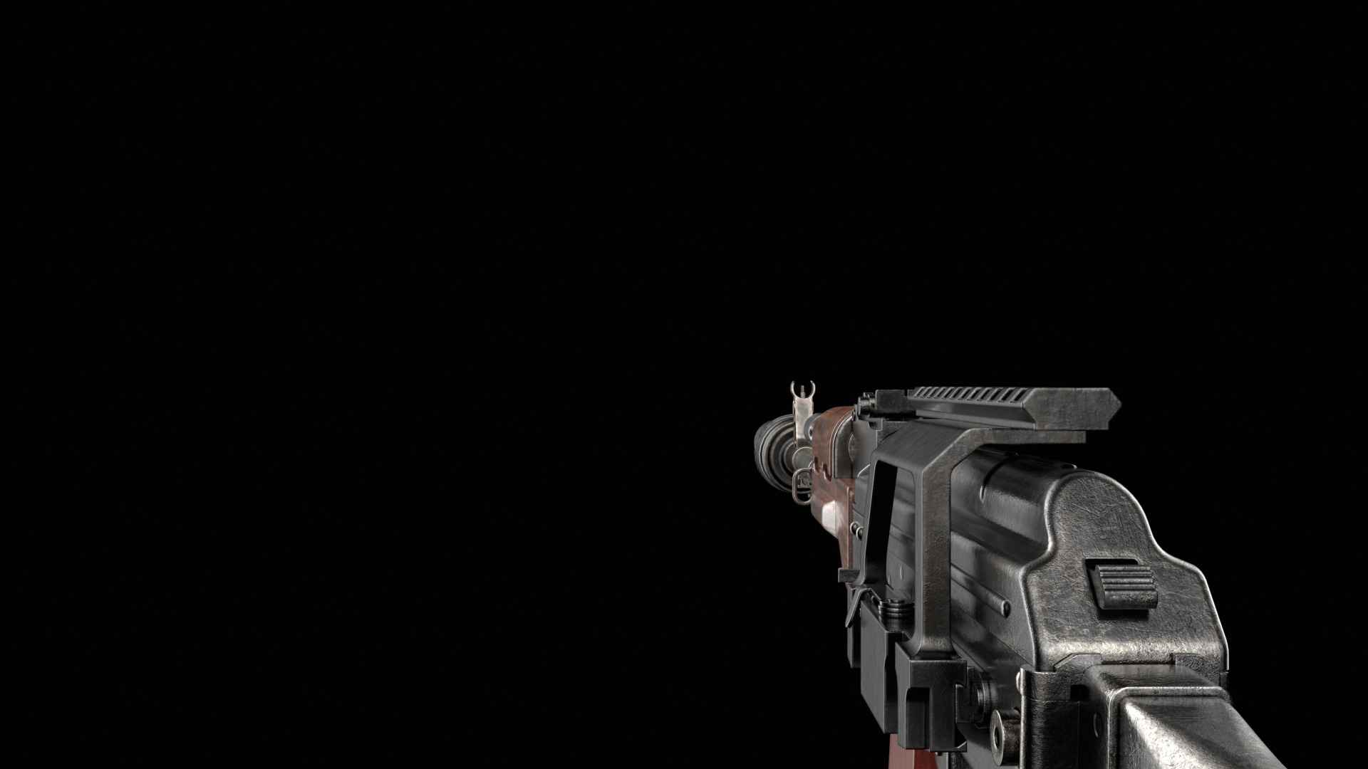 AKS-74 AKS-74N Kalashnikov Assault Rifle Game Ready Low-poly 3D model_39