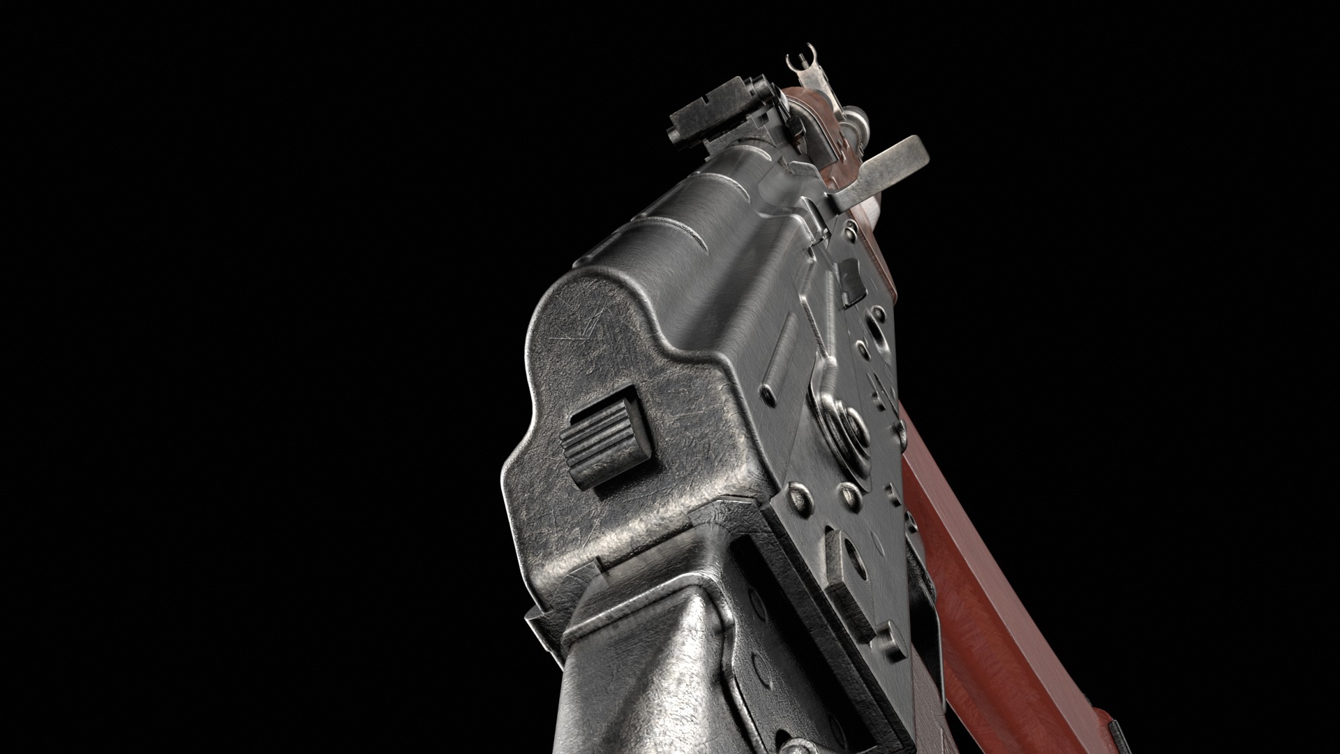 AKS-74 AKS-74N Kalashnikov Assault Rifle Game Ready Low-poly 3D model_35