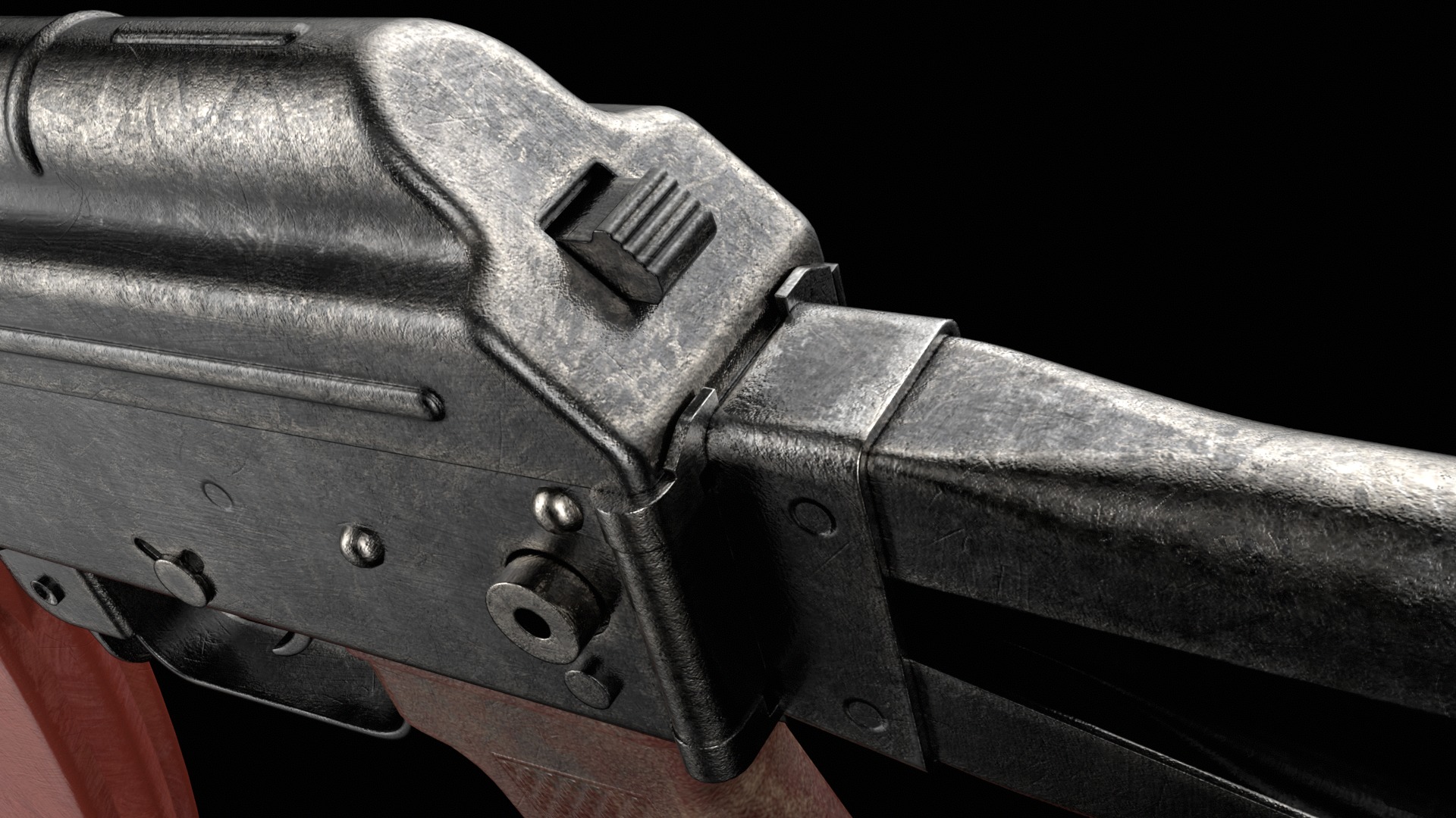 AKS-74 AKS-74N Kalashnikov Assault Rifle Game Ready Low-poly 3D model_7