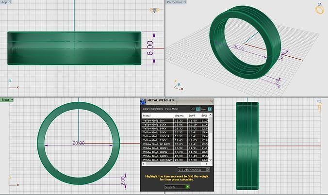 Ring gold silver 3D print model