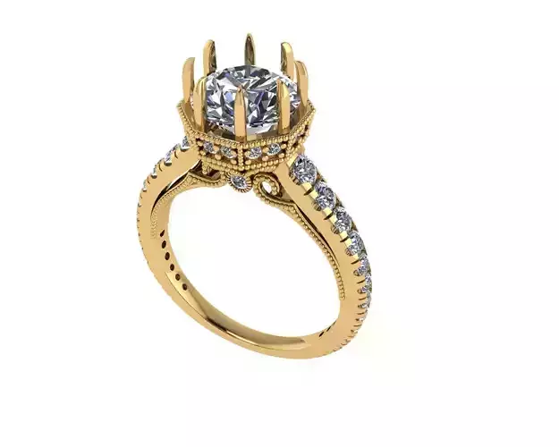 Women diamond engagement ring 3d render