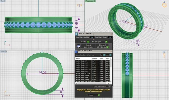 RING SIZE 16 3D print model