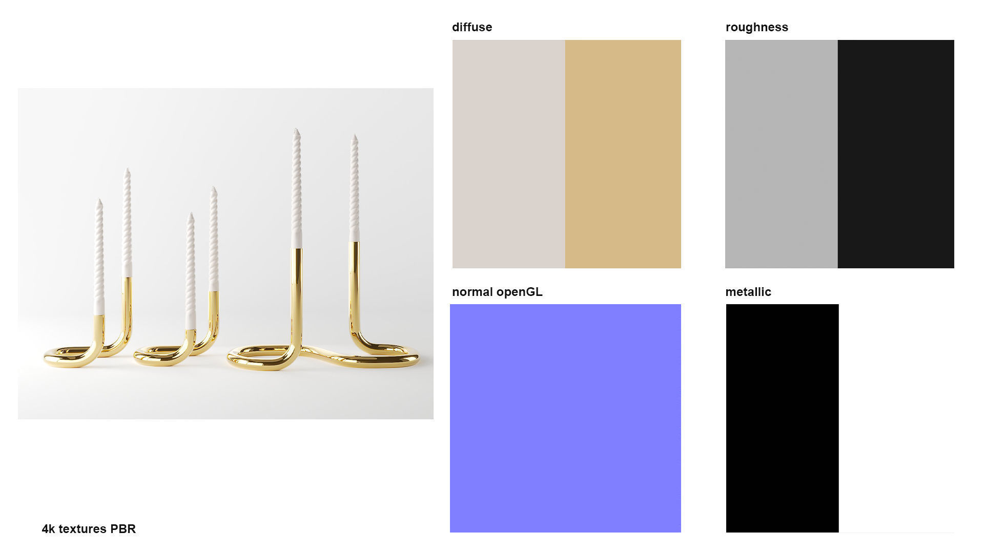 candleholder mars brass 3D model_14