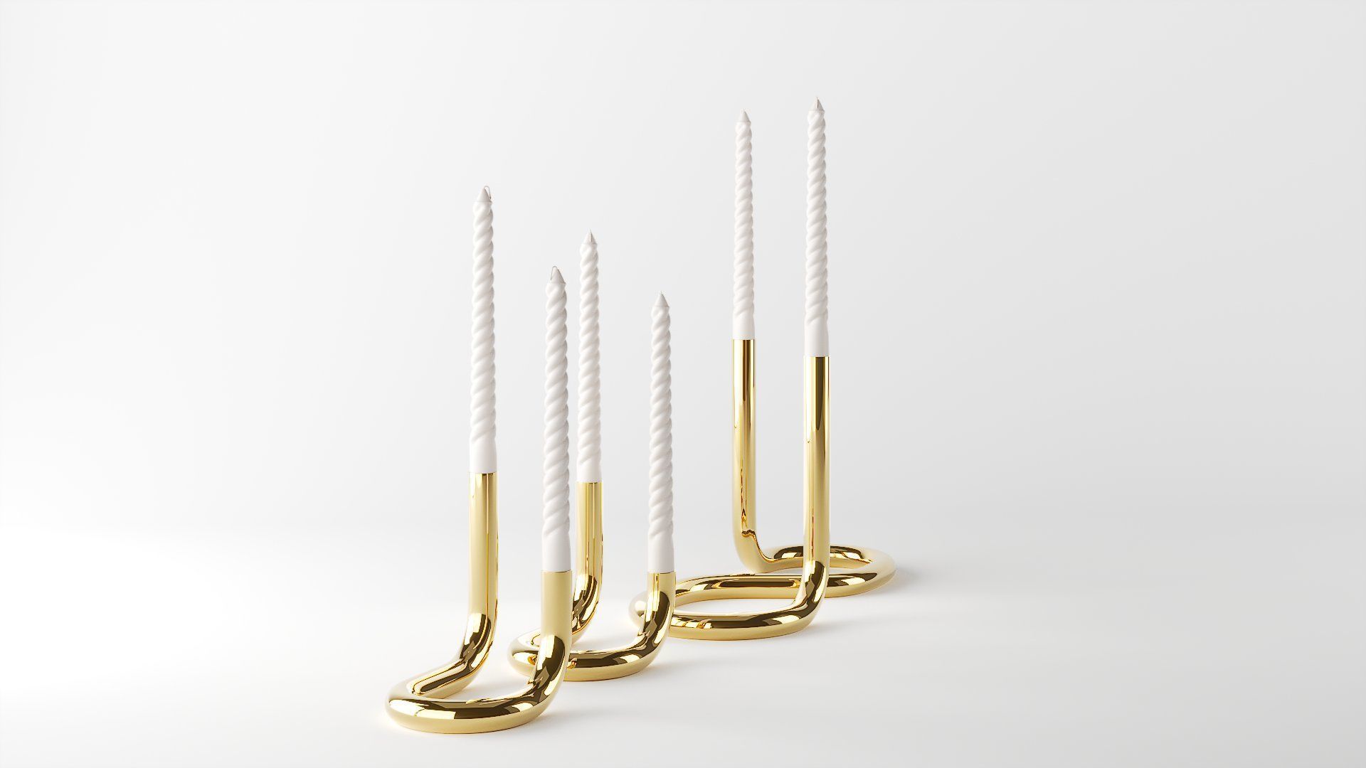 candleholder mars brass 3D model_12