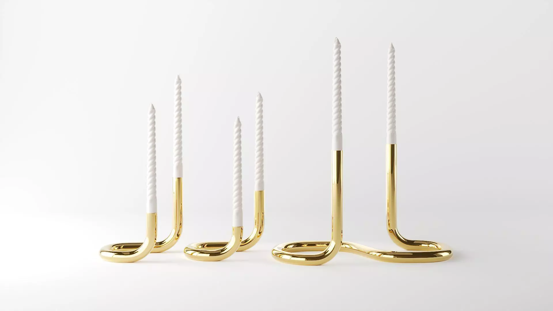 candleholder mars brass 3D model_0