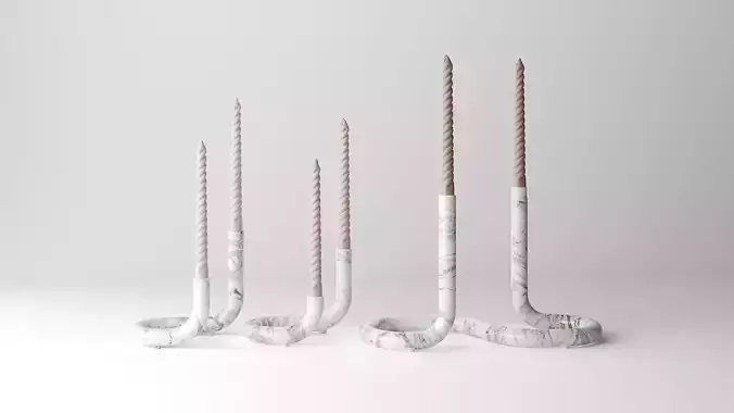 candleholder mars marble 3D model