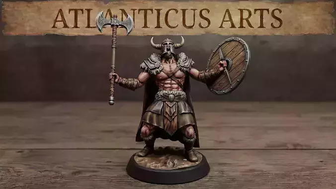 Male Human Barbarian - Sven Bloodaxe - Battleaxe Raging