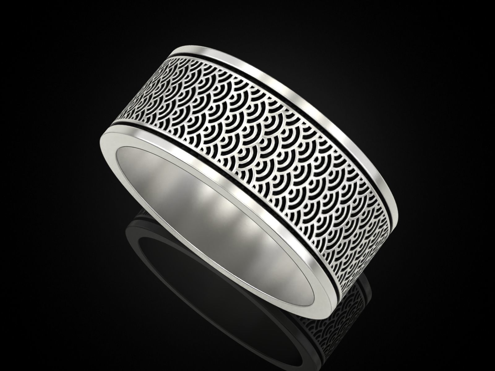 Wave Patterns Ring 3D print model_1