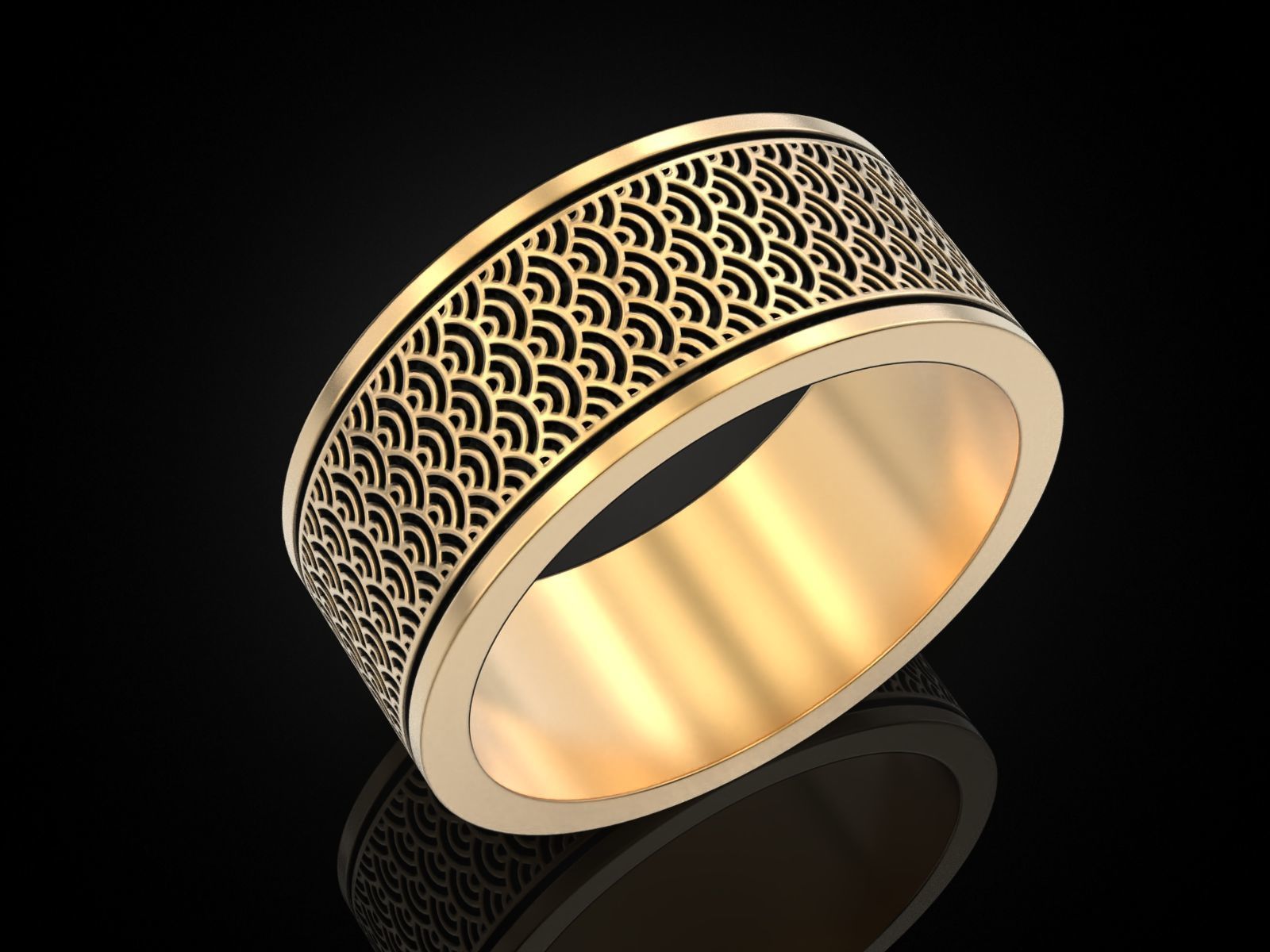 Wave Patterns Ring 3D print model_2