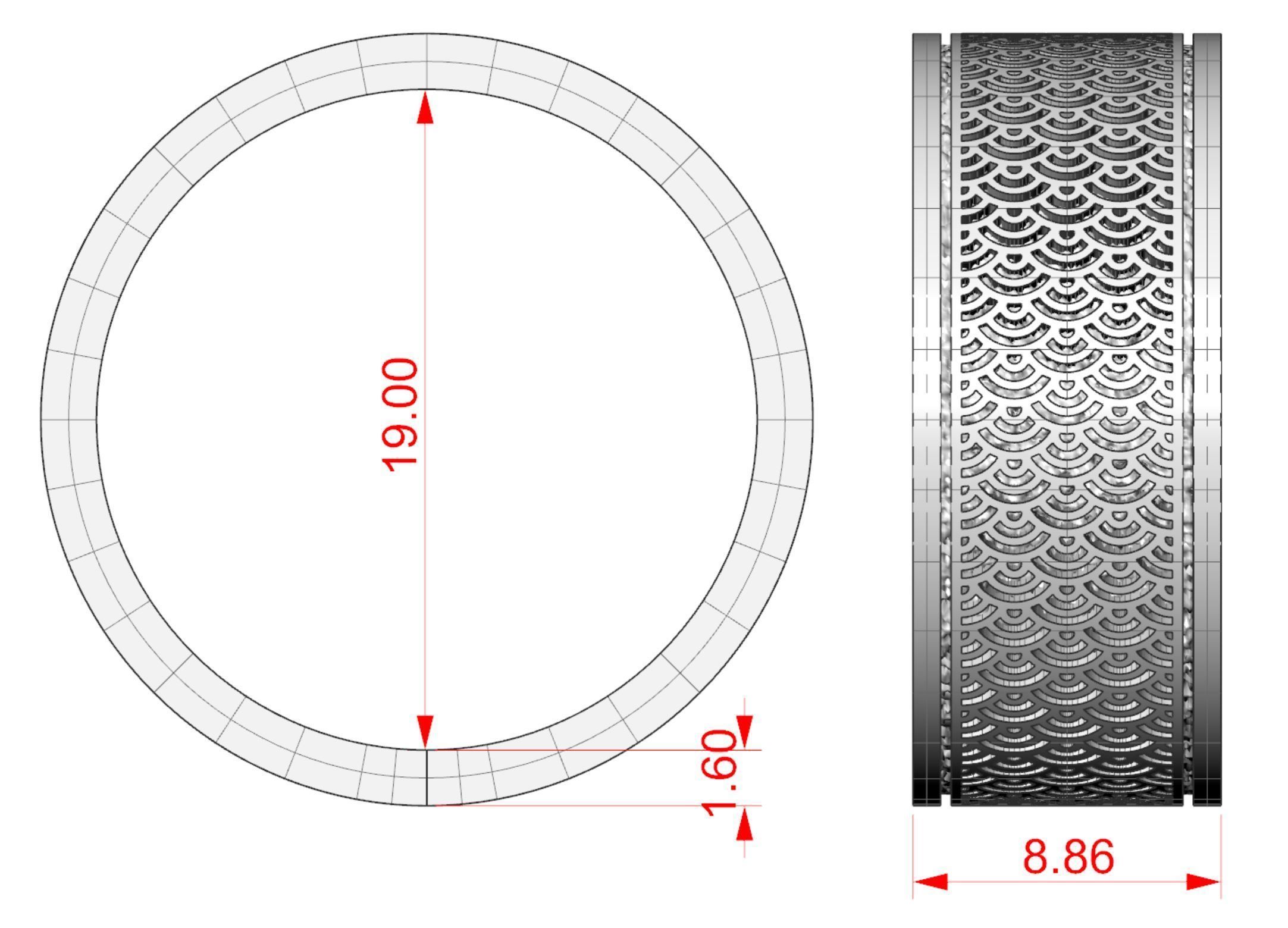 Wave Patterns Ring 3D print model_6