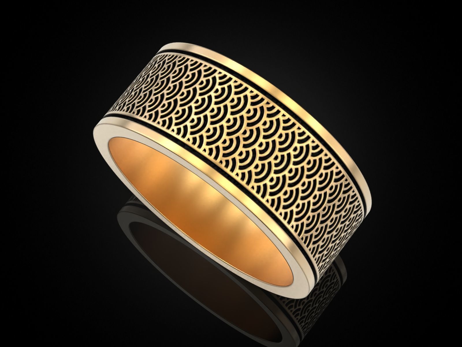 Wave Patterns Ring 3D print model_3