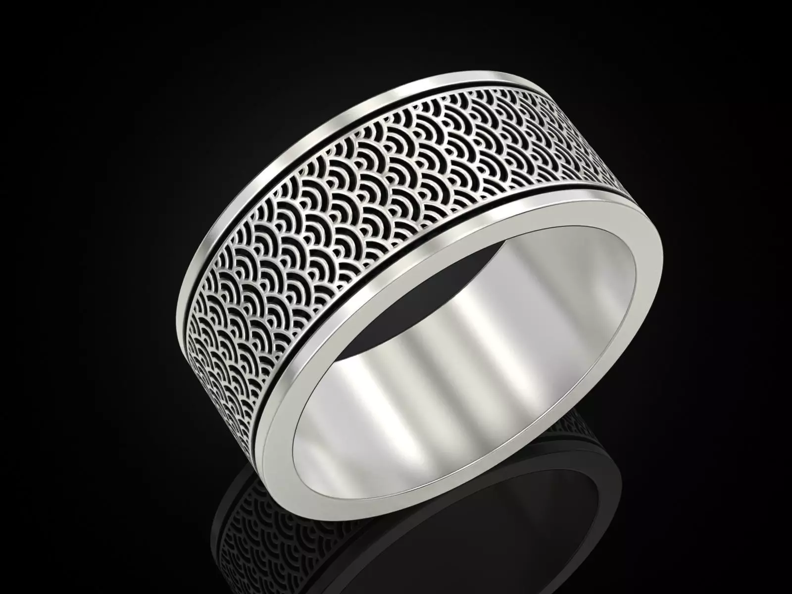 Wave Patterns Ring 3D print model_0
