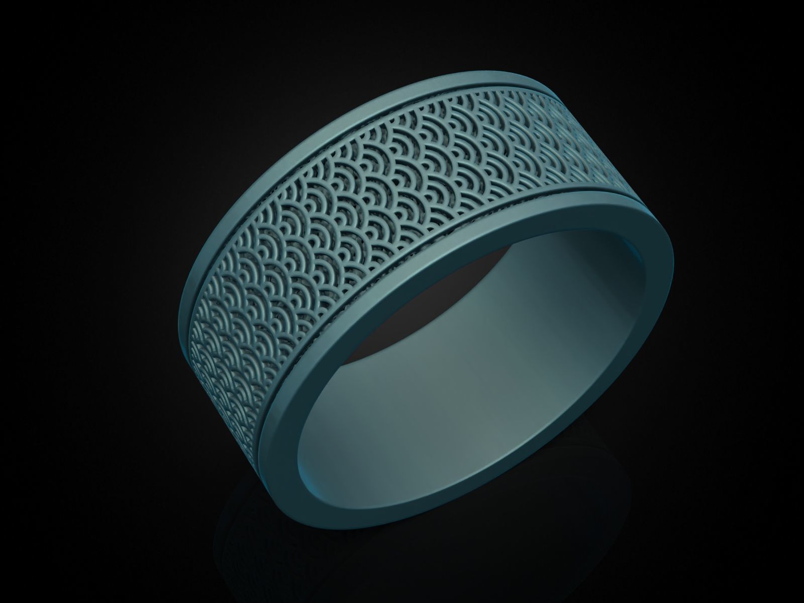 Wave Patterns Ring 3D print model_4
