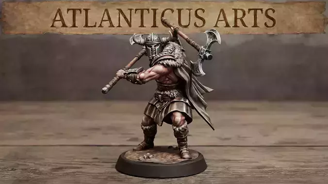 Male Human Barbarian - Sven Bloodaxe - Dual Wielding