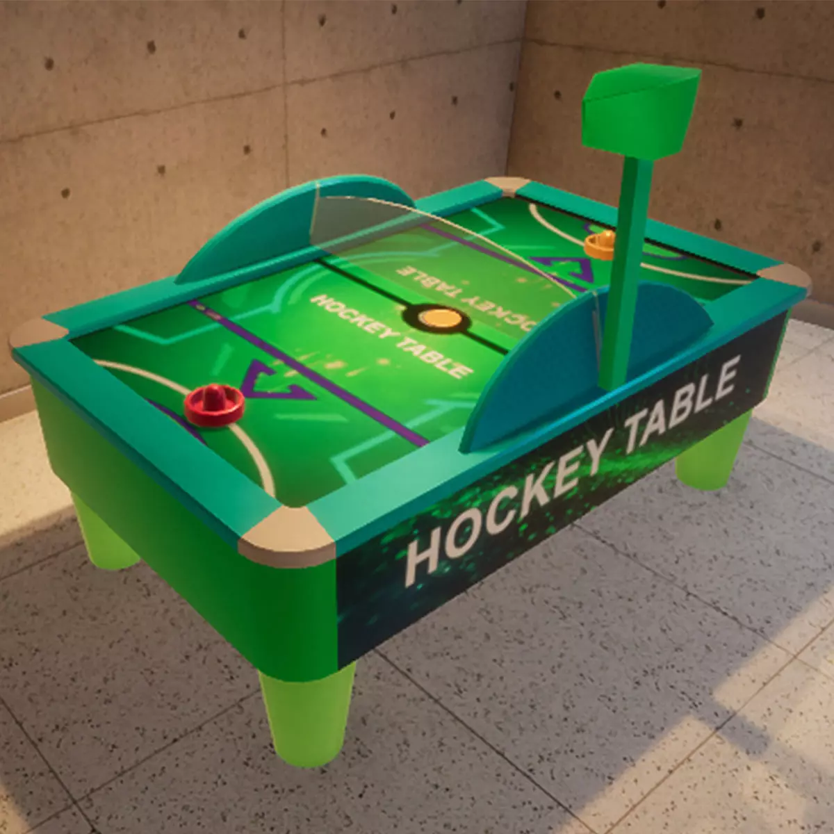 Hokey Table Game Ready Low-poly 3D model