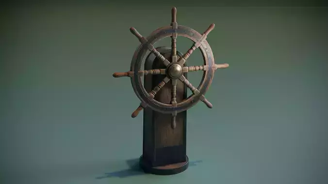 Ship Wheel Low-poly 3D model