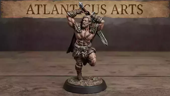 Male Human Barbarian - Sven Bloodaxe - Greatsword