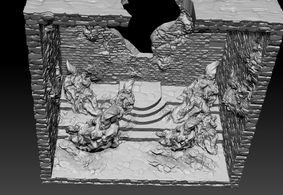 Book Nook Lamp Shattered Iron Between Two Dragons 3D print model_5