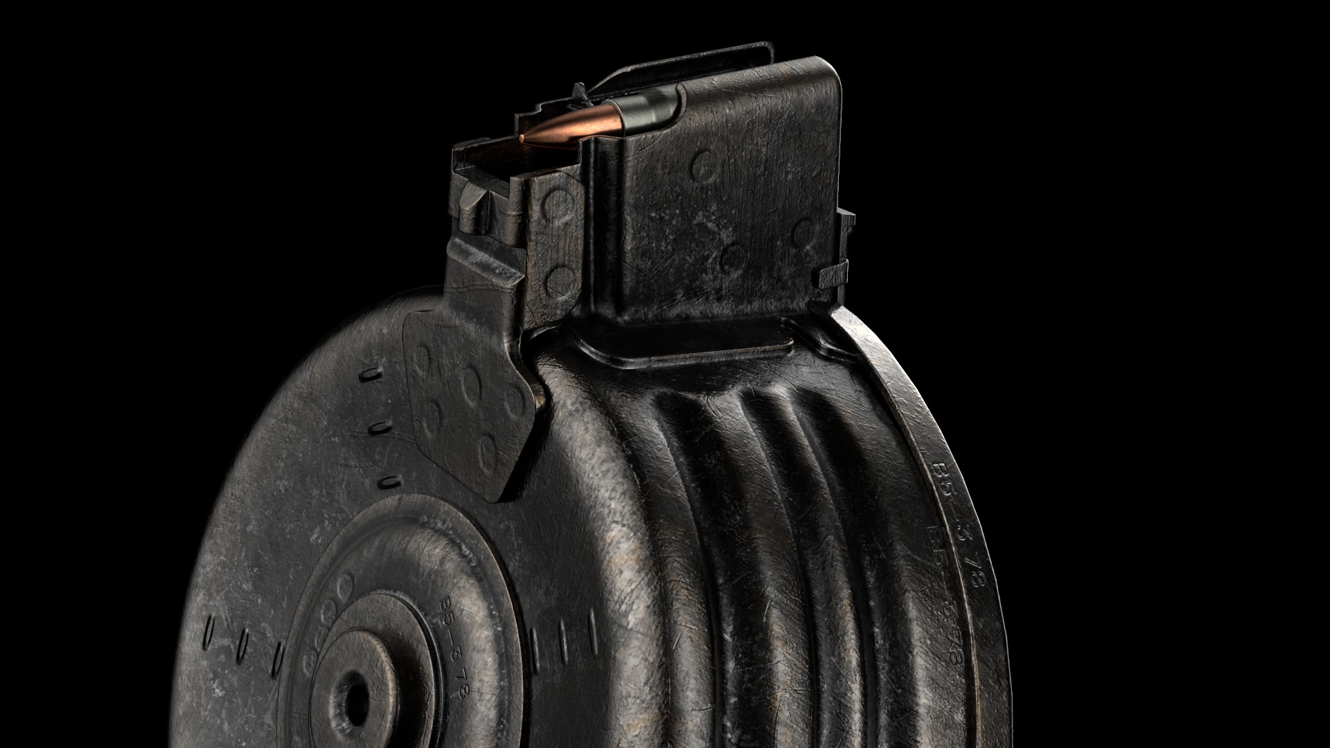 AKS-74U AKS-74UN Kalashnikov Assault Carbine Rifle Game Ready Low-poly 3D model_35