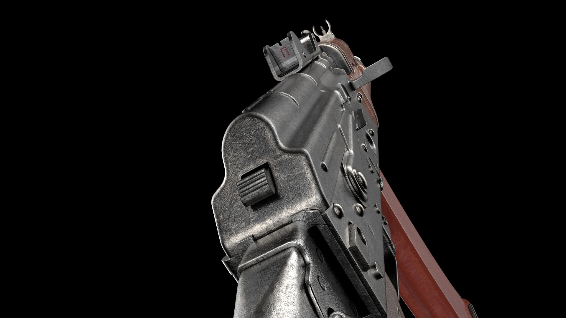 AKS-74U AKS-74UN Kalashnikov Assault Carbine Rifle Game Ready Low-poly 3D model_29