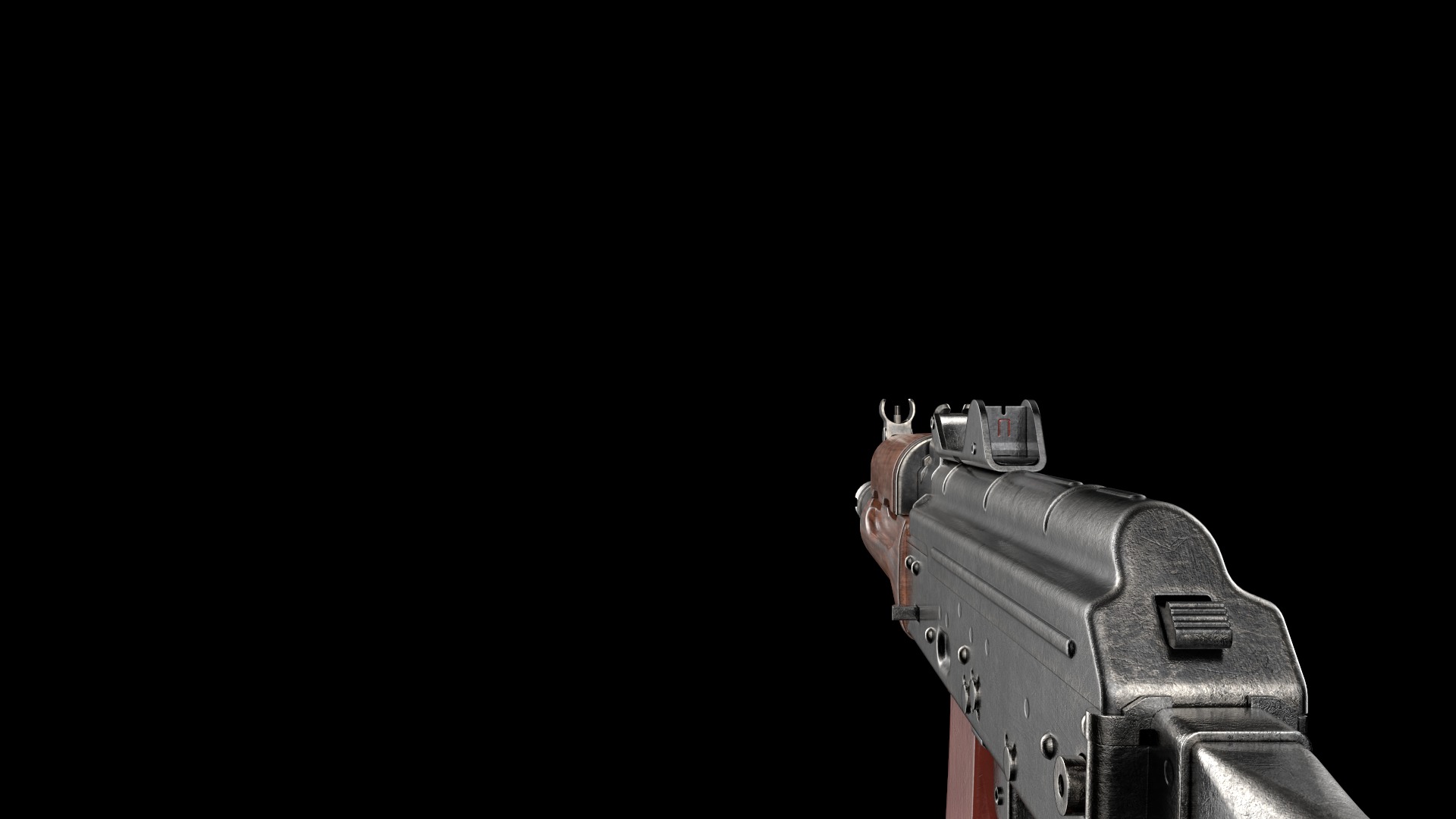 AKS-74U AKS-74UN Kalashnikov Assault Carbine Rifle Game Ready Low-poly 3D model_26
