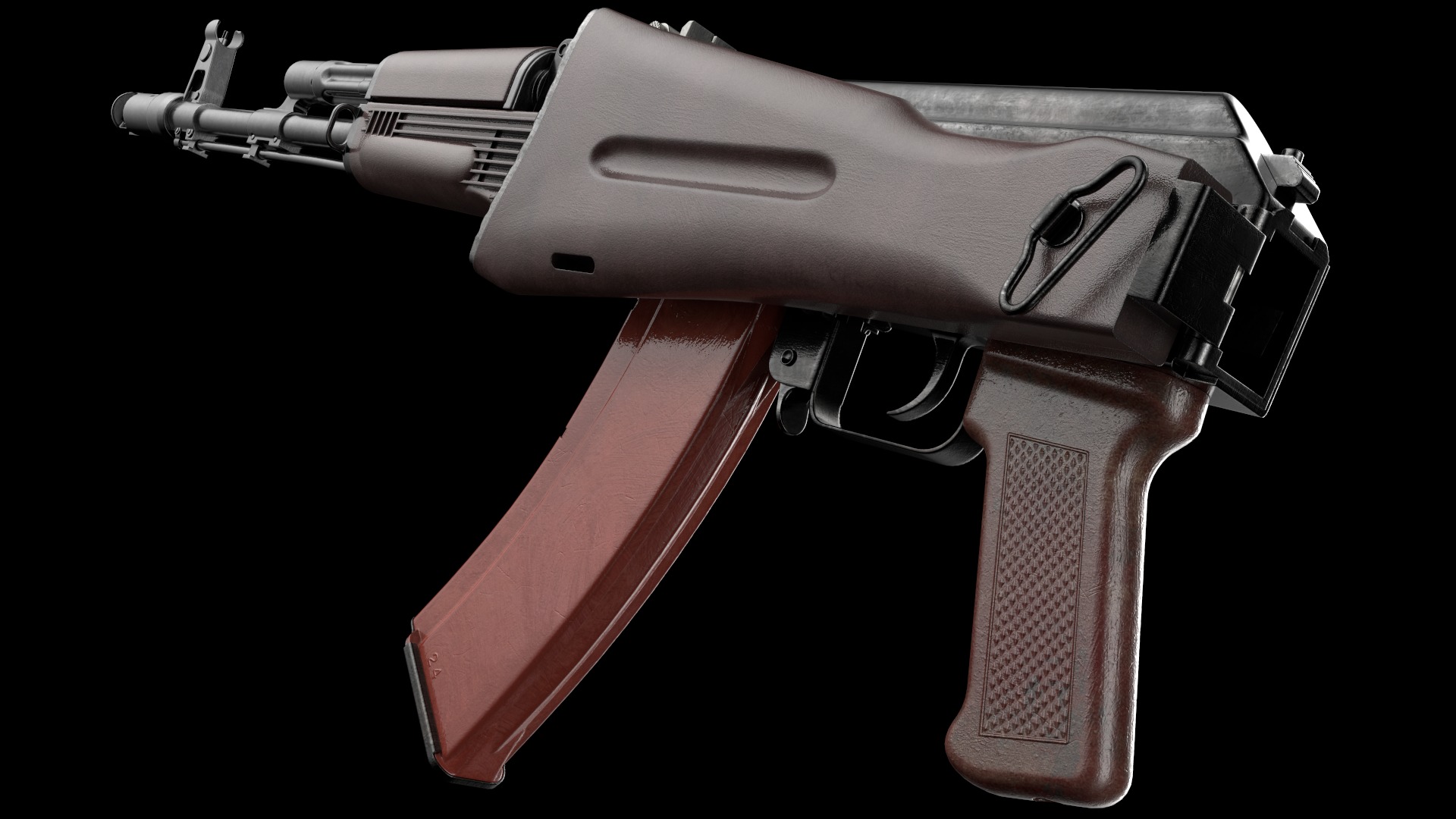 AK-74M AK-101 AK-103 Kalashnikov Assault Rifle Game Ready Low-poly 3D model_18