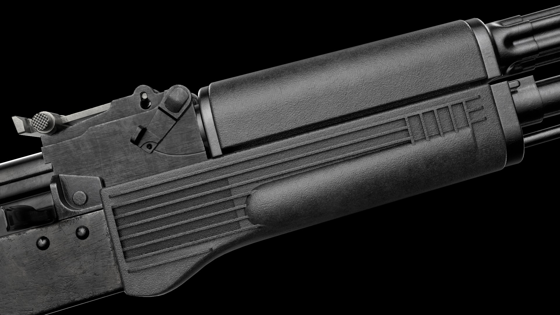 AK-74M AK-101 AK-103 Kalashnikov Assault Rifle Game Ready Low-poly 3D model_16