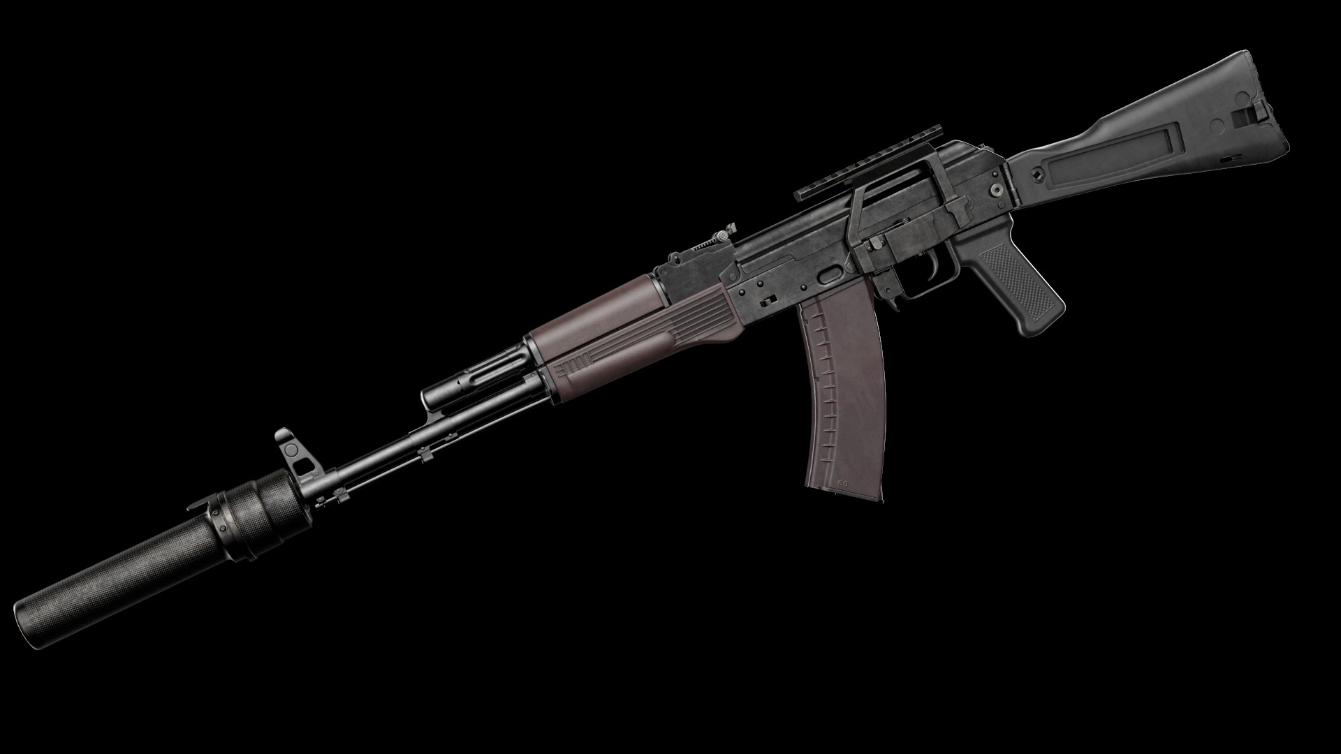 AK-74M AK-101 AK-103 Kalashnikov Assault Rifle Game Ready Low-poly 3D model_23
