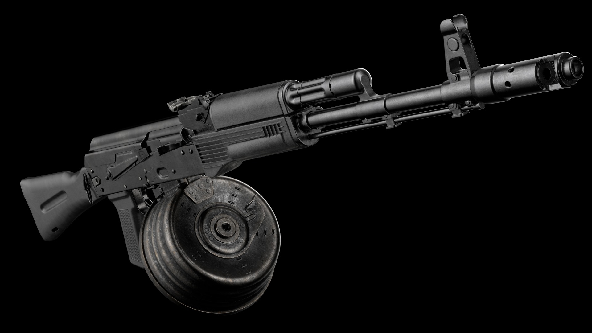 AK-74M AK-101 AK-103 Kalashnikov Assault Rifle Game Ready Low-poly 3D model_22