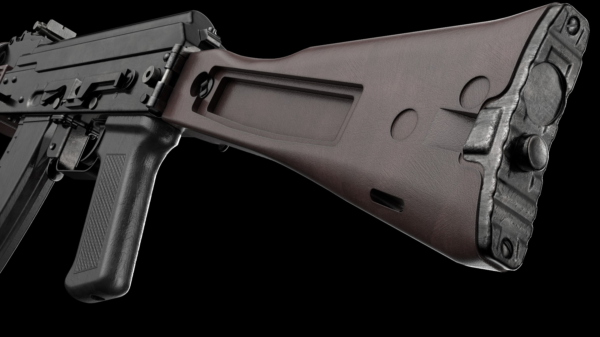 AK-74M AK-101 AK-103 Kalashnikov Assault Rifle Game Ready Low-poly 3D model_12