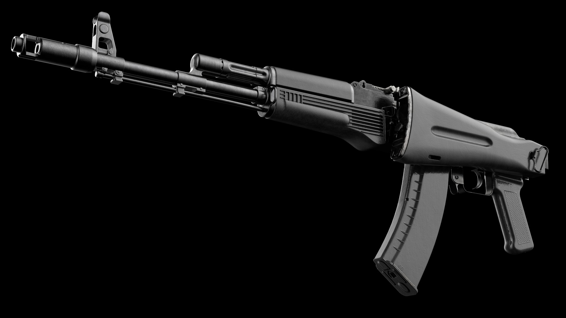 AK-74M AK-101 AK-103 Kalashnikov Assault Rifle Game Ready Low-poly 3D model_19