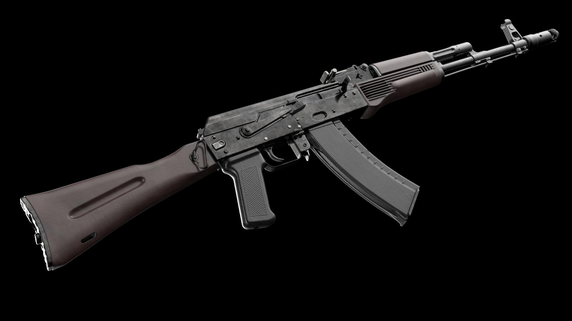 AK-74M AK-101 AK-103 Kalashnikov Assault Rifle Game Ready Low-poly 3D model_20