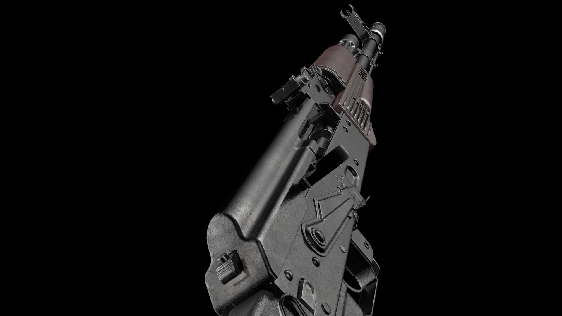 AK-74M AK-101 AK-103 Kalashnikov Assault Rifle Game Ready Low-poly 3D model_37