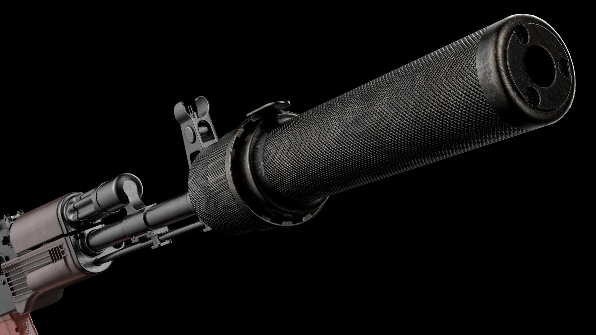 AK-74M AK-101 AK-103 Kalashnikov Assault Rifle Game Ready Low-poly 3D model_31