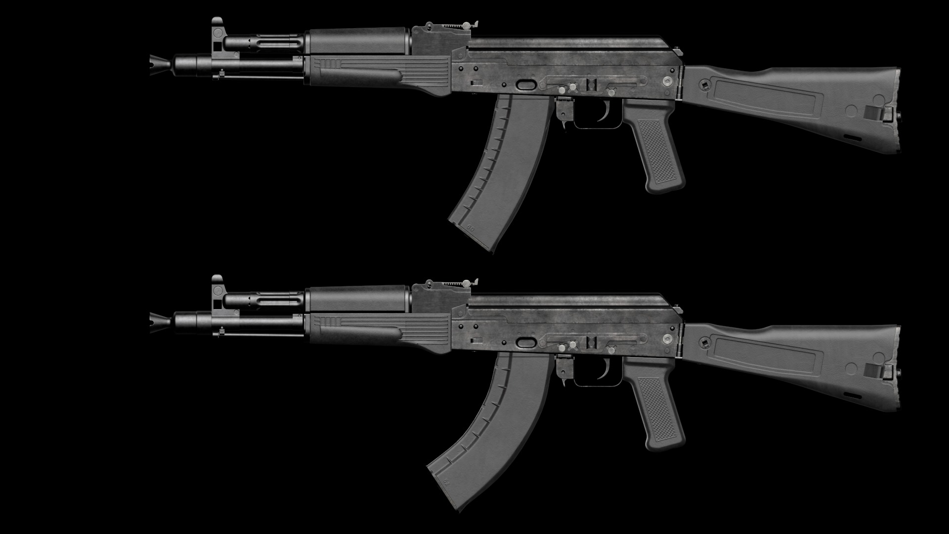 AK-105 AK-102 AK-104 Kalashnikov Assault Rifles Game Ready Low-poly 3D model_21