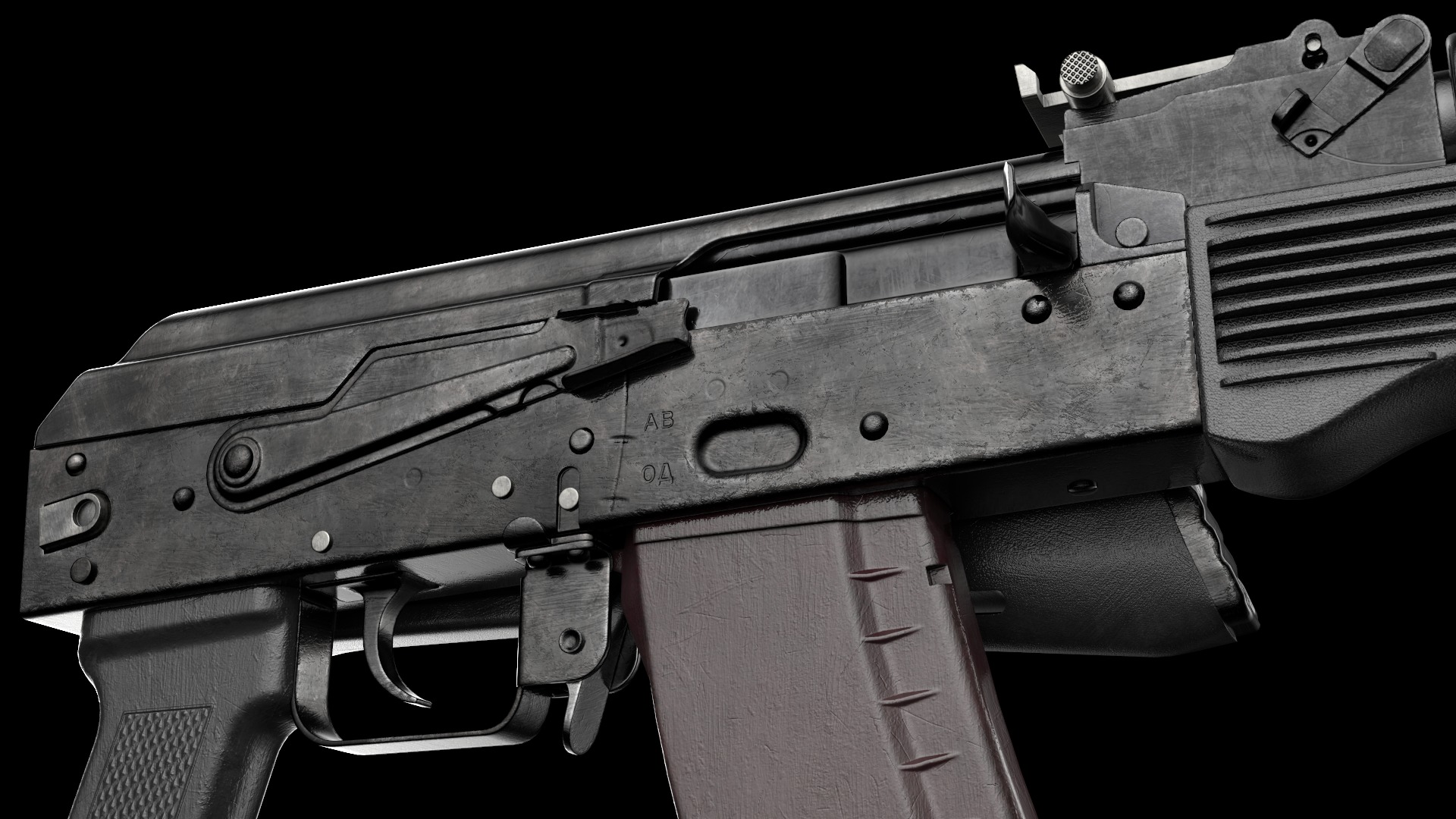 AK-105 AK-102 AK-104 Kalashnikov Assault Rifles Game Ready Low-poly 3D model_15