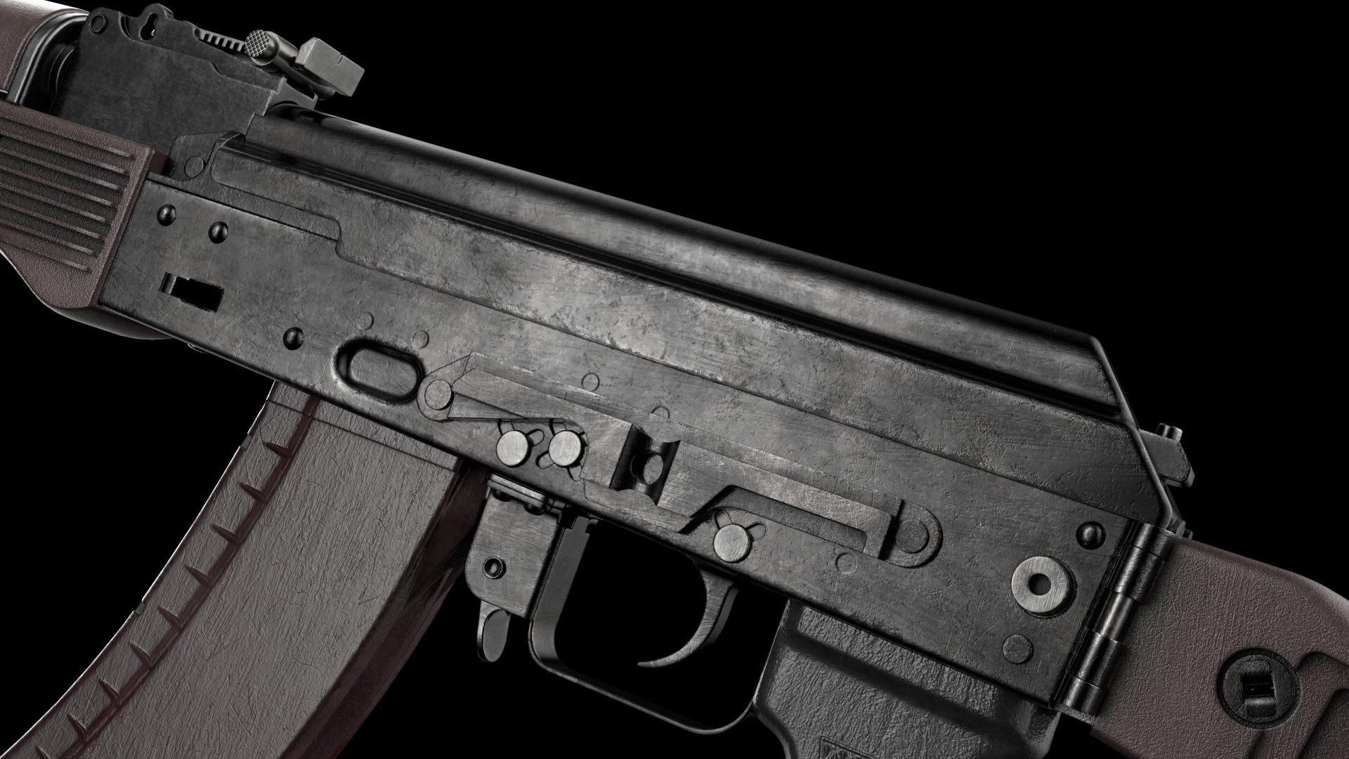 AK-105 AK-102 AK-104 Kalashnikov Assault Rifles Game Ready Low-poly 3D model_26