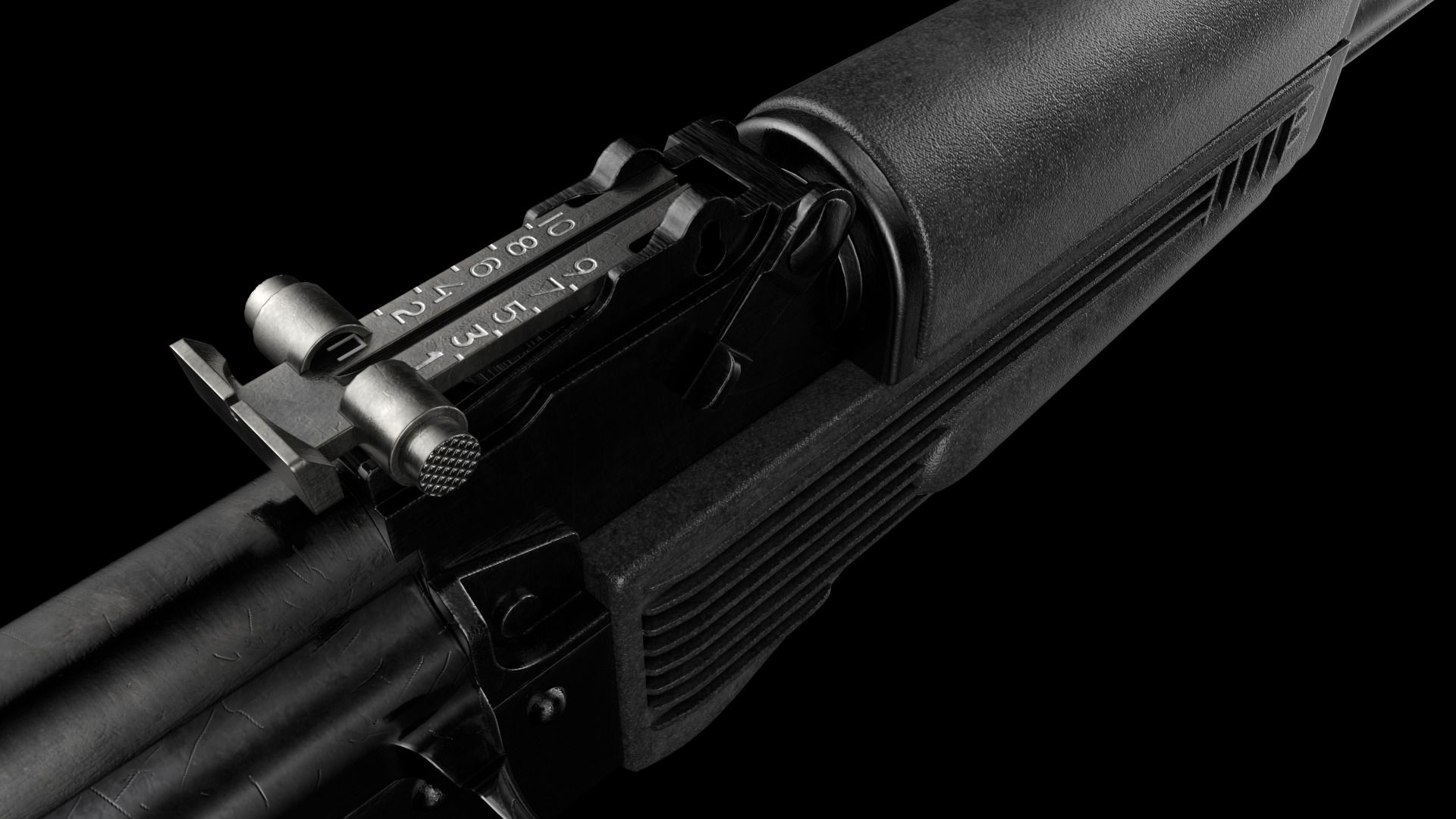 AK-105 AK-102 AK-104 Kalashnikov Assault Rifles Game Ready Low-poly 3D model_17