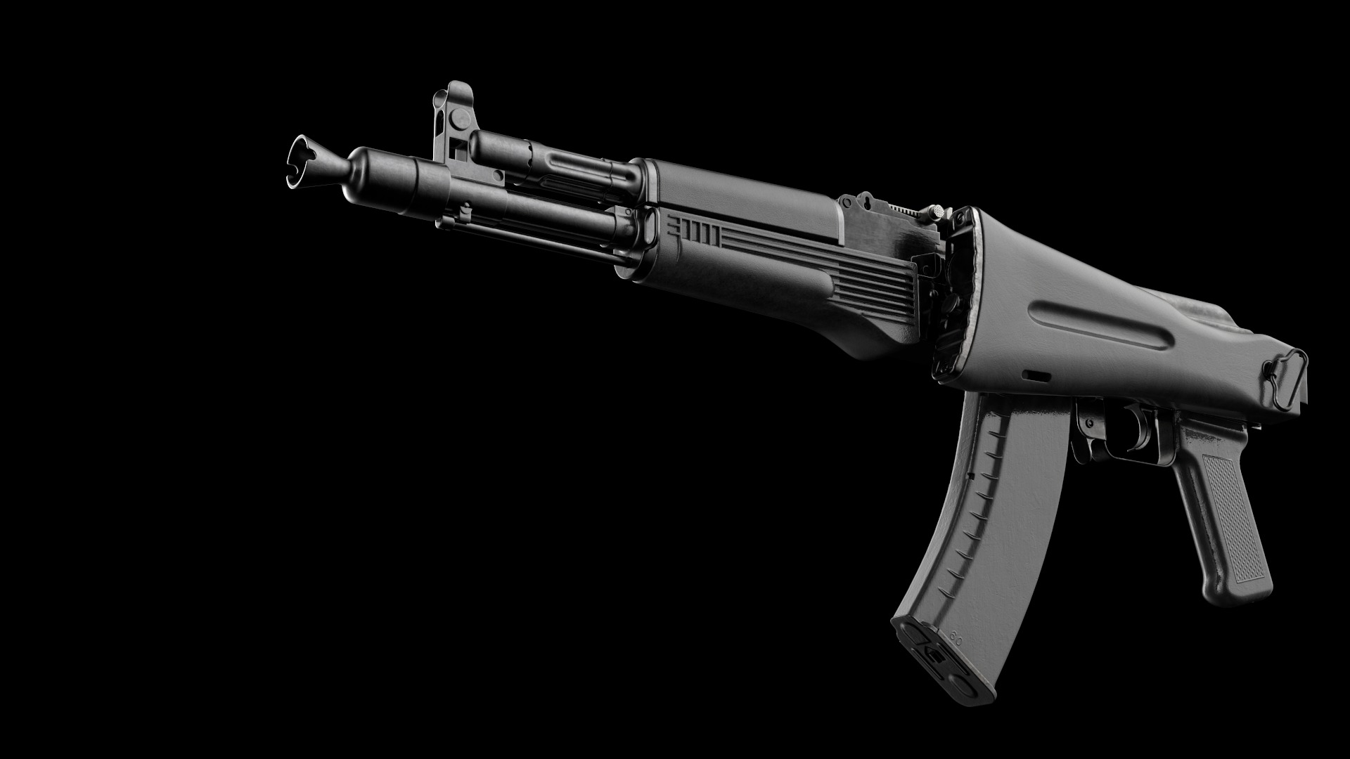 AK-105 AK-102 AK-104 Kalashnikov Assault Rifles Game Ready Low-poly 3D model_19