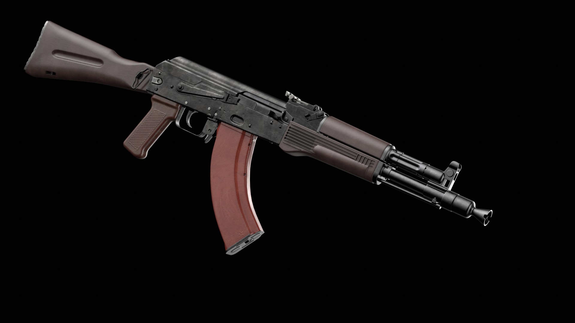 AK-105 AK-102 AK-104 Kalashnikov Assault Rifles Game Ready Low-poly 3D model_27