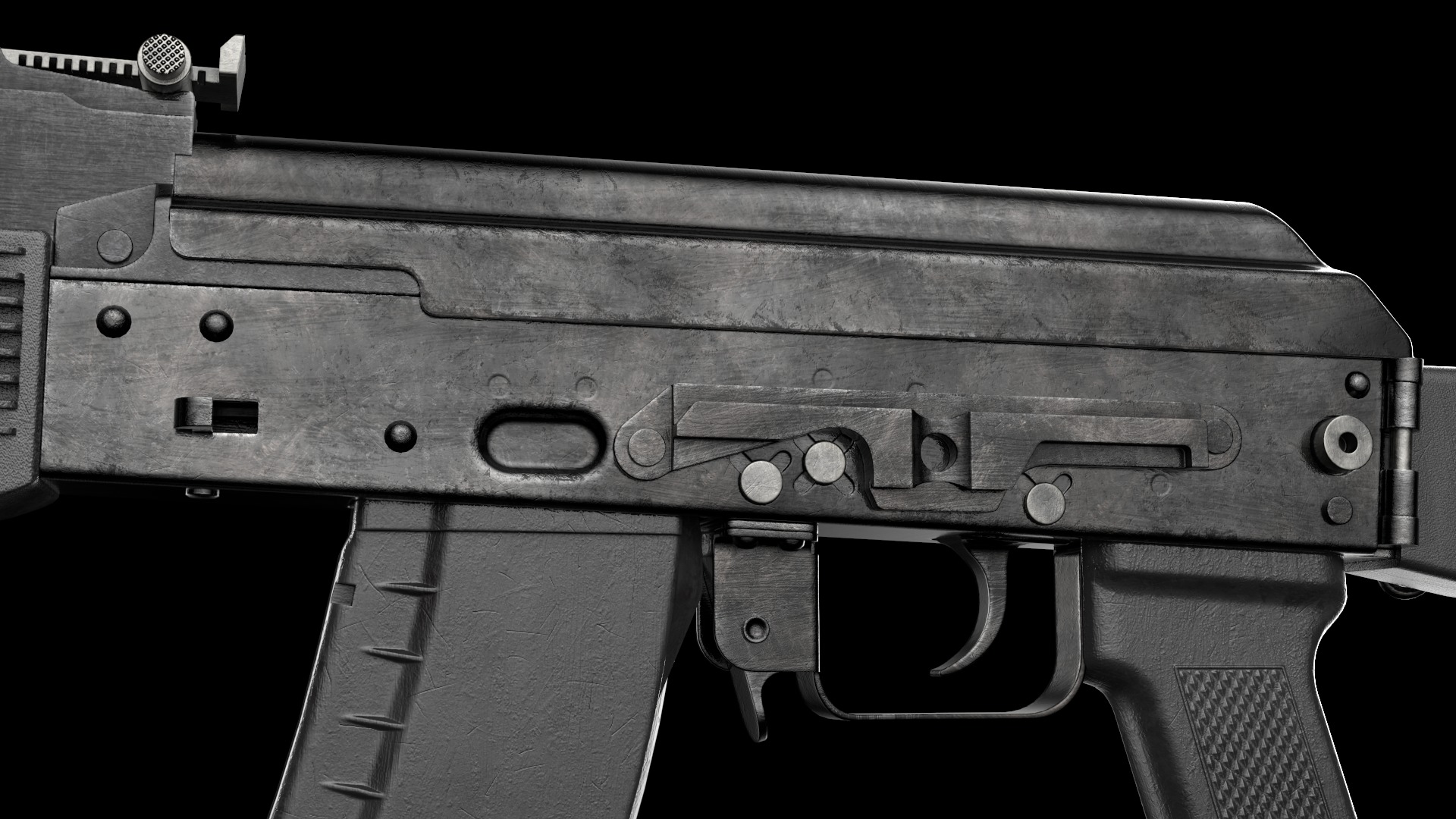 AK-105 AK-102 AK-104 Kalashnikov Assault Rifles Game Ready Low-poly 3D model_8