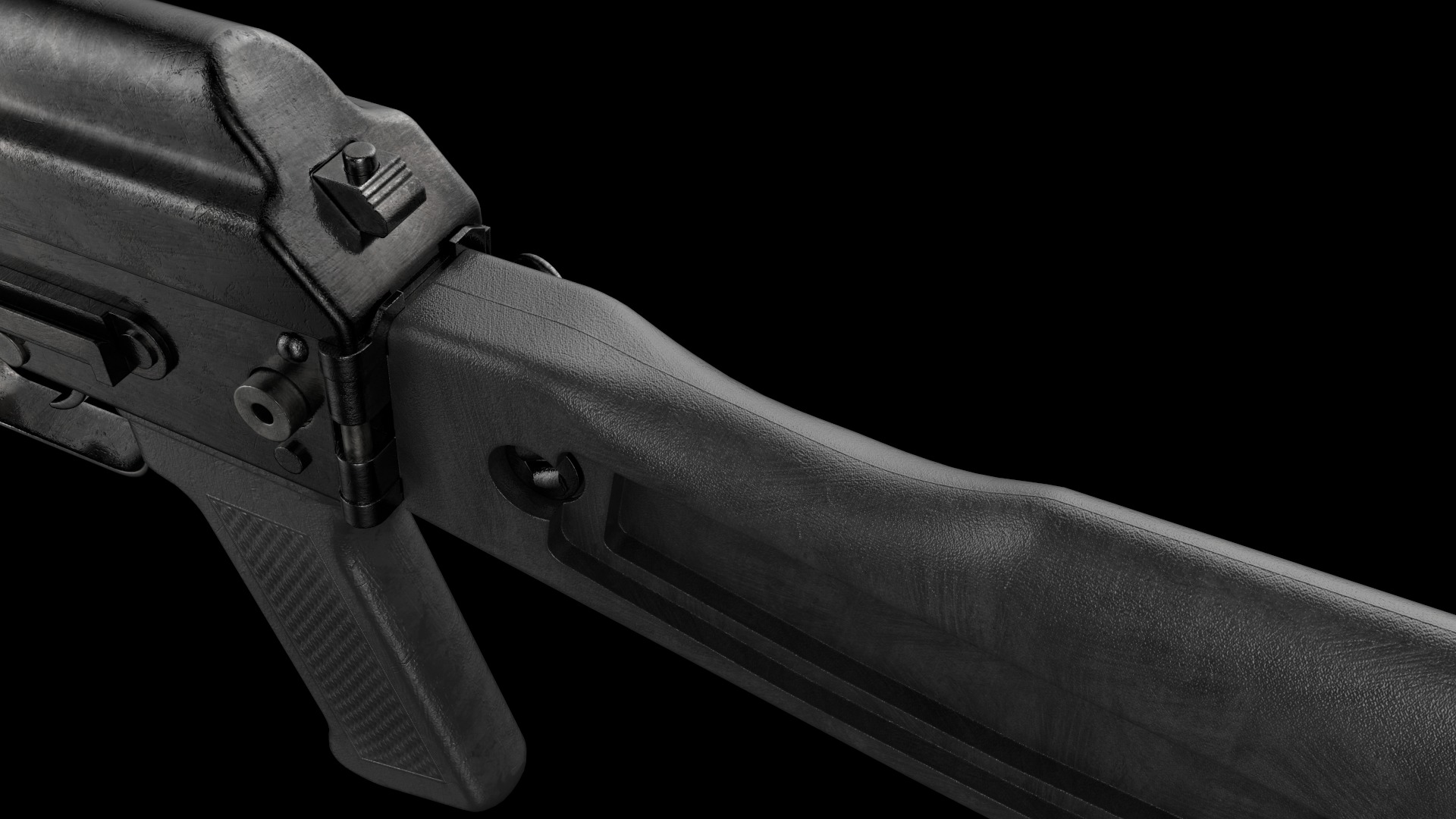 AK-105 AK-102 AK-104 Kalashnikov Assault Rifles Game Ready Low-poly 3D model_9